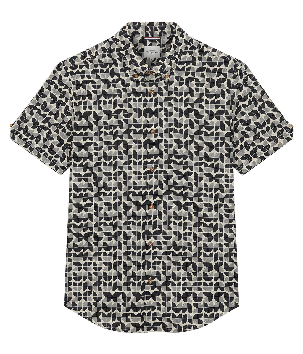 Hemden korte mouw zwart Ben Sherman