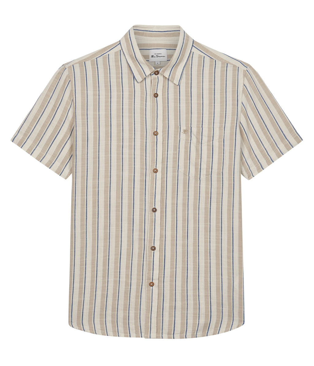 Hemden korte mouw beige Ben Sherman