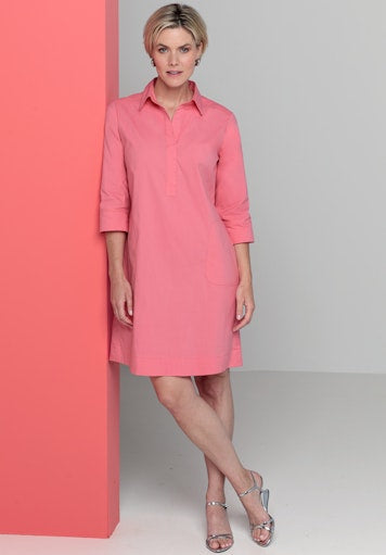 Jurken lange mouw roze Bianca