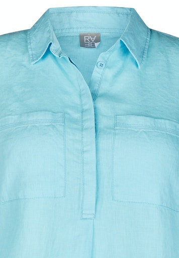 Jurken lange mouw blauw Rabe